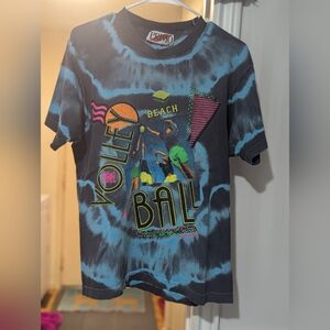 Vintage Tie-Dye Volleyball T-Shirt - Blue